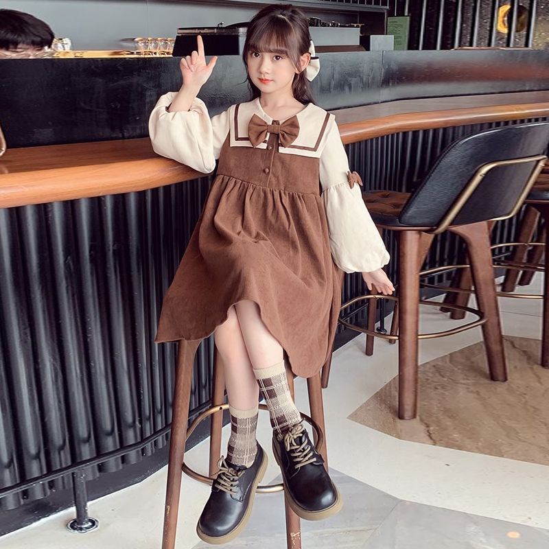 Đầm Jeans Phong Cách Hàn Quốc Thời Trang Mùa Thu 2022 Mới Cho Bé Gái
