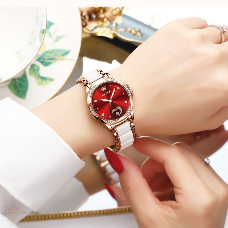 Đồng hồ nữ Olevs máy cơ size 32.5mm,dây kim loại bằng thép,chống nước 30m, bảo hành toàn quốc 12 tháng
