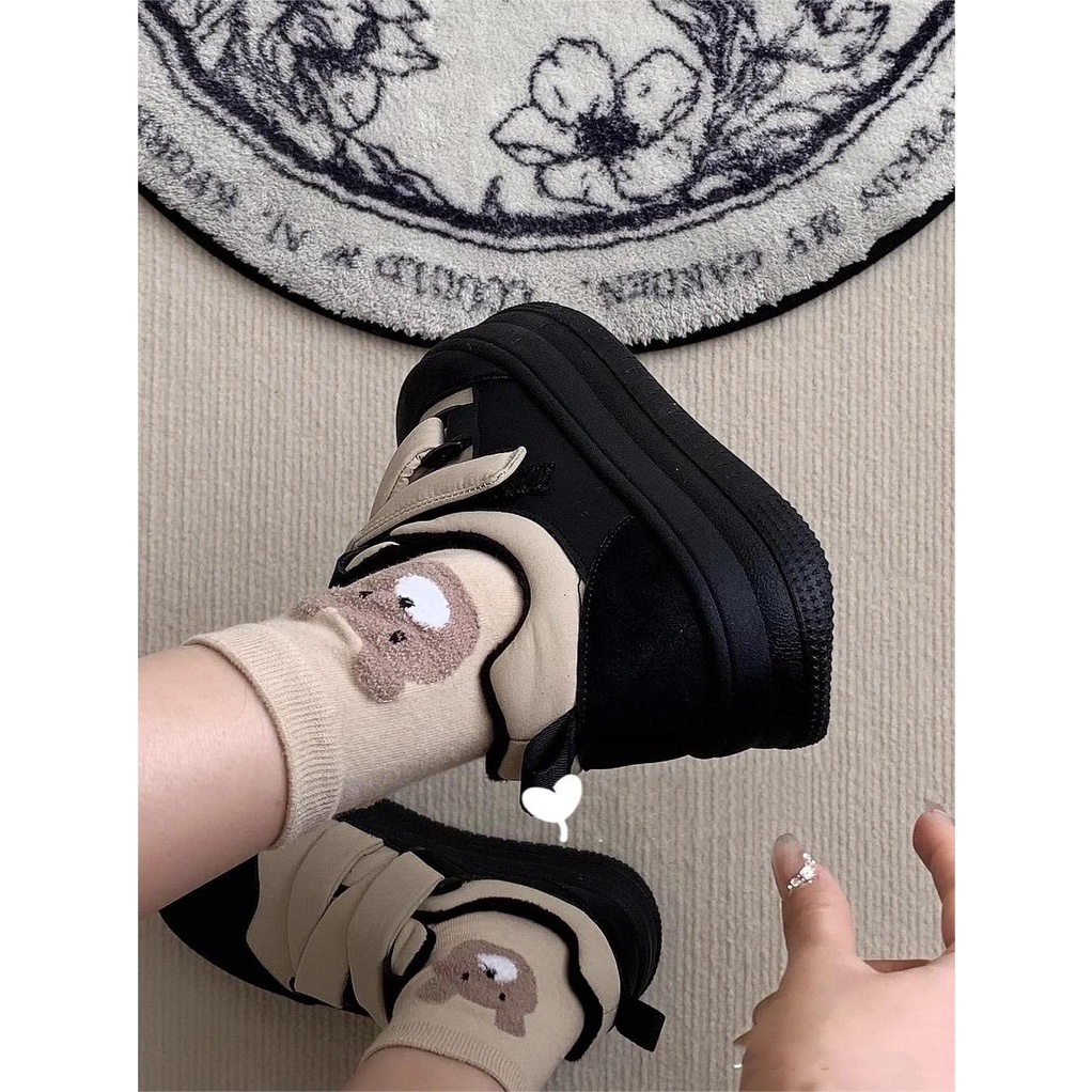 Giày Lười Khóa Dán Phong Cách Retro Dễ Thương Thời Trang Thu Đông 2022 Dành Cho Nữ