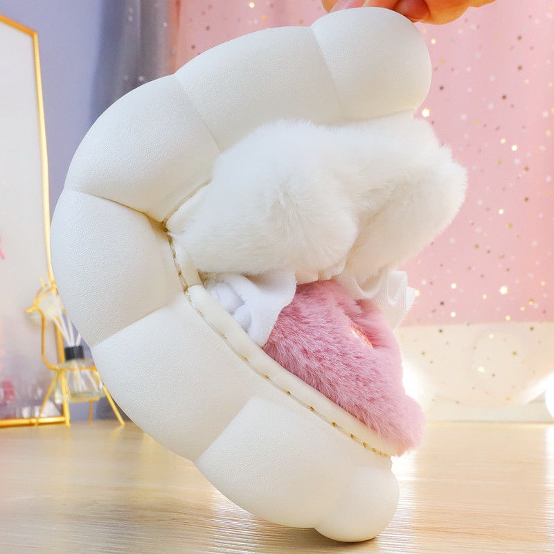 Dép Bông Đi Trong Nhà Đế Mềm Chống Trượt Hình Thỏ Đáng Yêu