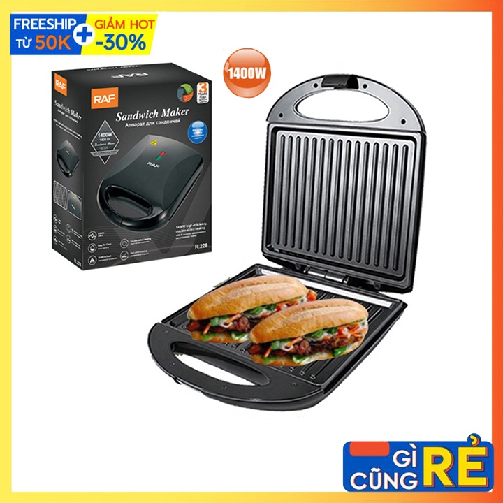 Máy kẹp làm bánh mì, nướng bánh mỳ đôi HAEGER RAF