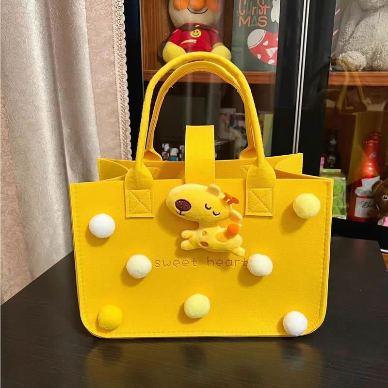 Túi Tote Vải Nỉ Sức Chứa Lớn Cảm Giác Hoạt Hình Cao Cấp Dùng Làm Quà Tặng Sinh Nhật Cho Nữ