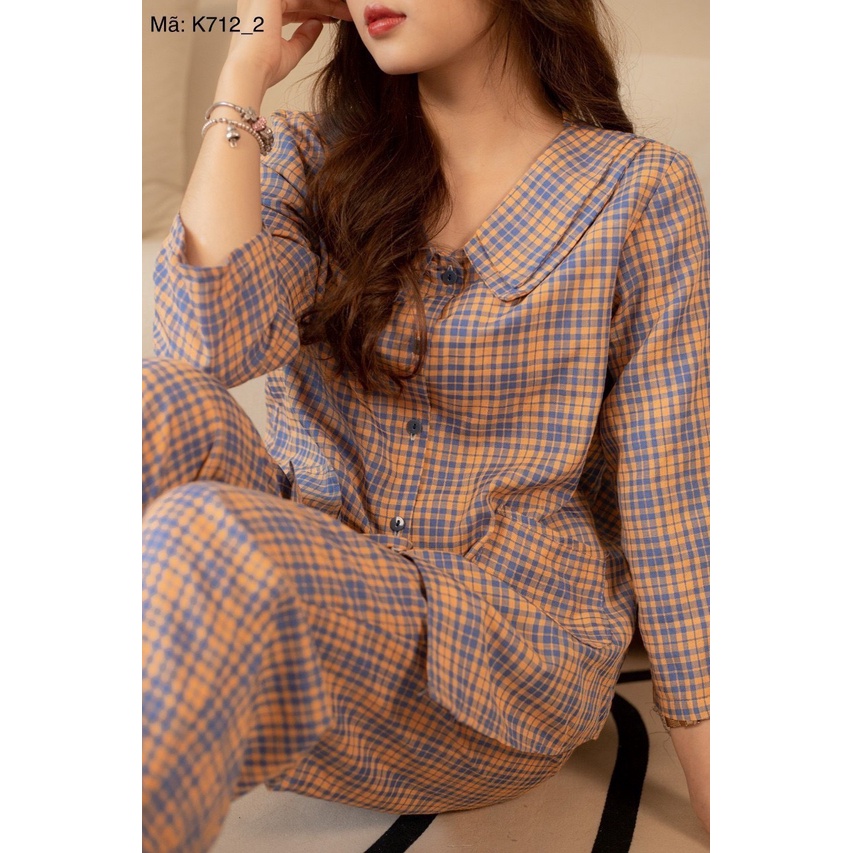 Đồ Ngủ Nữ ,Pyjama SLAROSA Chất Kẻ Mềm Mại Không Bai,Không Dão Phong Cách Xinh Xắn