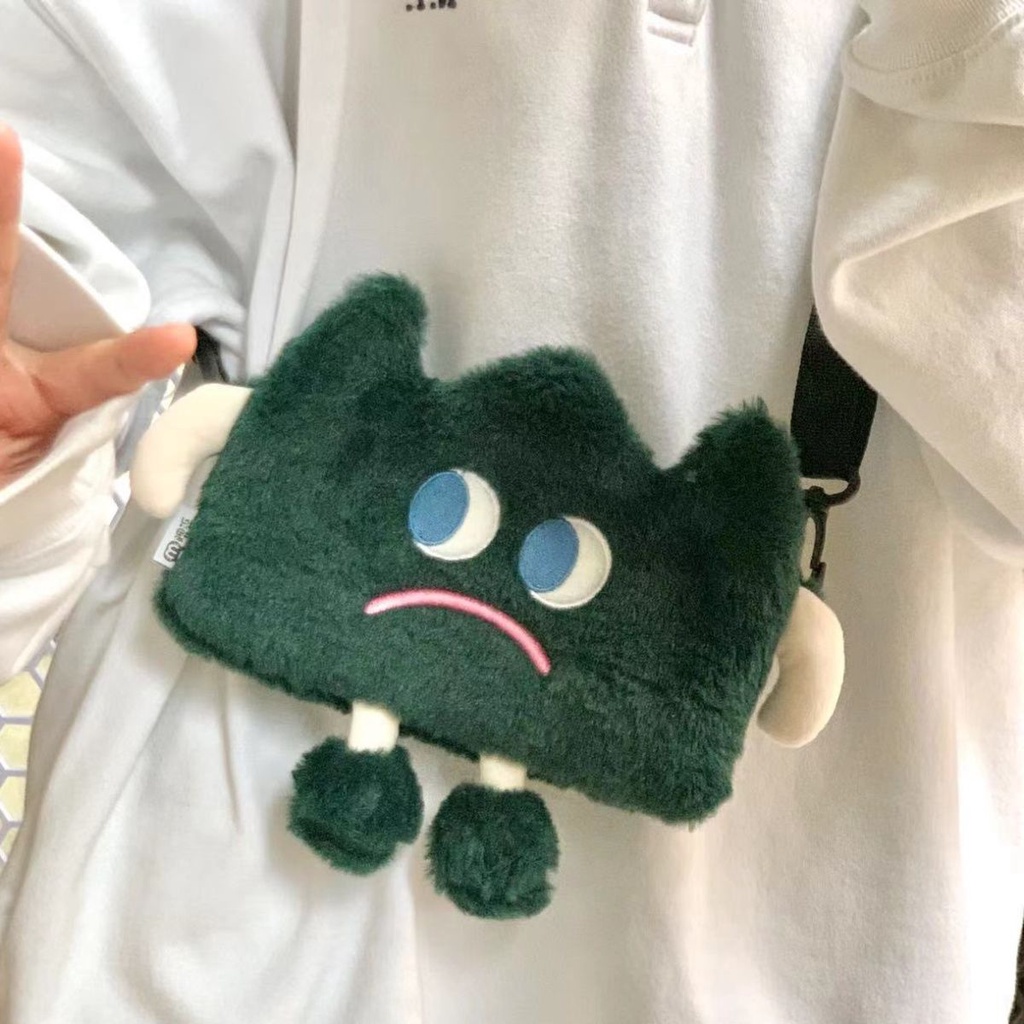 Túi Đeo Chéo Đựng Tiền Xu Bằng Vải Bông Dễ Thương Vui Nhộn Phong Cách Nhật Bản