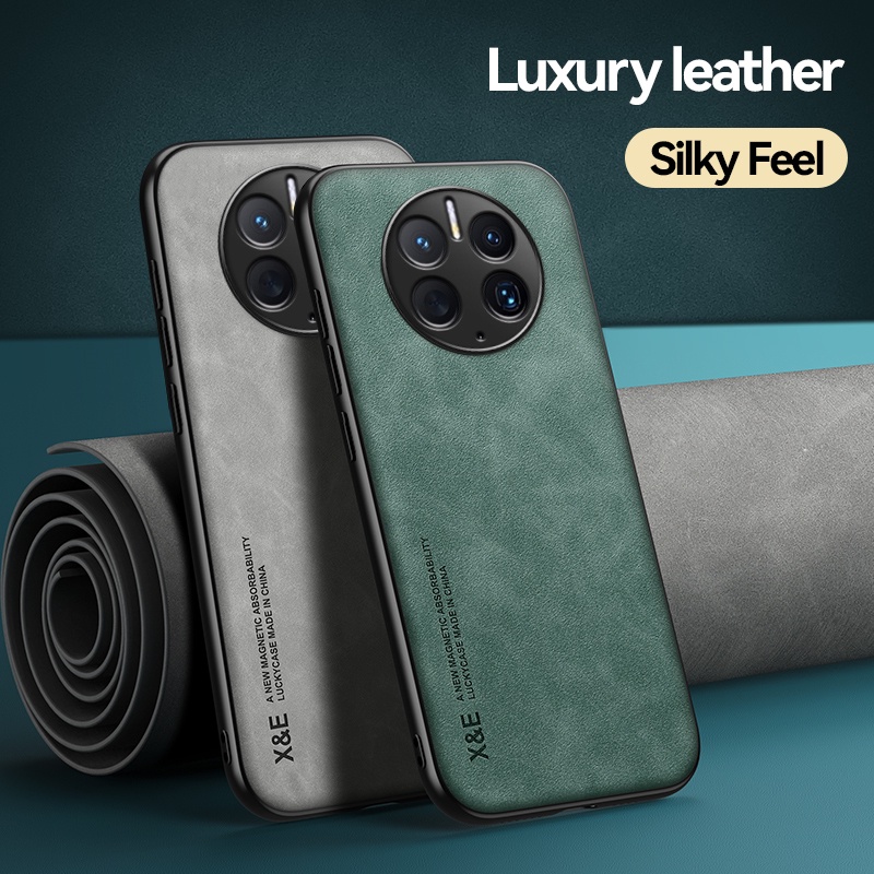 Ốp Điện Thoại Bọc Da Mặt Nhám Kèm Móc Xỏ Ngón Nam Châm Hút Cho Huawei Mate 50 Pro 40 Pro 30 Pro 20 Pro 20x