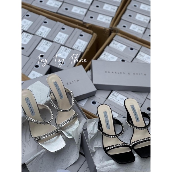 Giày Cao Gót CNK Cao 9cm Quai Đính Đá FullBox Chuẩn Hãng