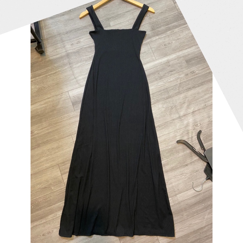 Đầm hai dây bảng dáng dài chất thun gân- Ringu shop