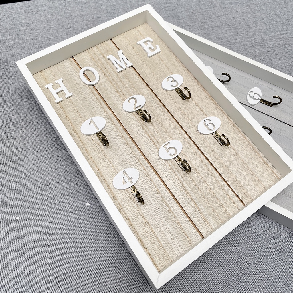 [5 Mẫu] Móc treo chìa khóa gỗ, móc treo chìa khoá dán tường HOME 30x20cm
