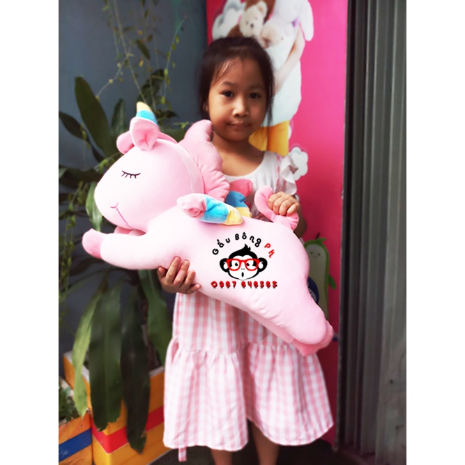 Gấu bông Kỳ lân 90cm Unicorn 1 sừng vải mịn
