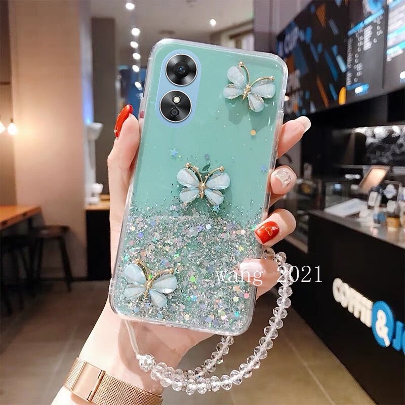 Ốp Điện Thoại Mềm Trang Trí Hình Bướm Lấp Lánh Cho OPPO Reno8 T 5G 4G Reno 8T 8 T 2023