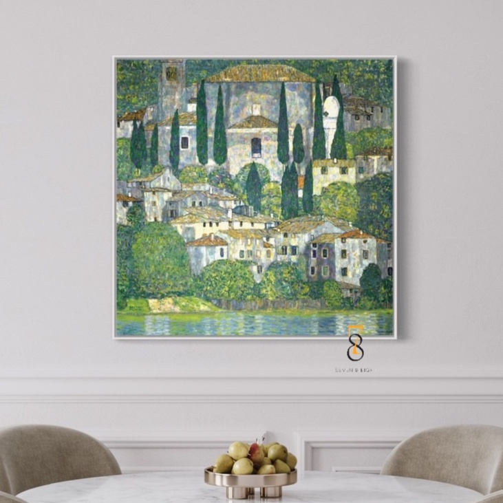 Tranh Canvas | Tranh Danh Hoạ Gustav Klimt 1FSARTI003 | Tranh Căng Khung Cao Cấp | Tặng Kèm Đinh Đa Năng