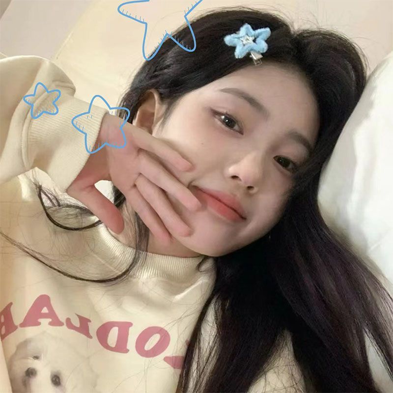 Kẹp Tóc Hình Ngôi Sao Năm Cánh Màu Xanh Dương Xinh Xắn Dễ Thương Thời Trang Thu Đông Cho Nữ