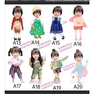 chibi trang trí sinh nhật bé trai, gái