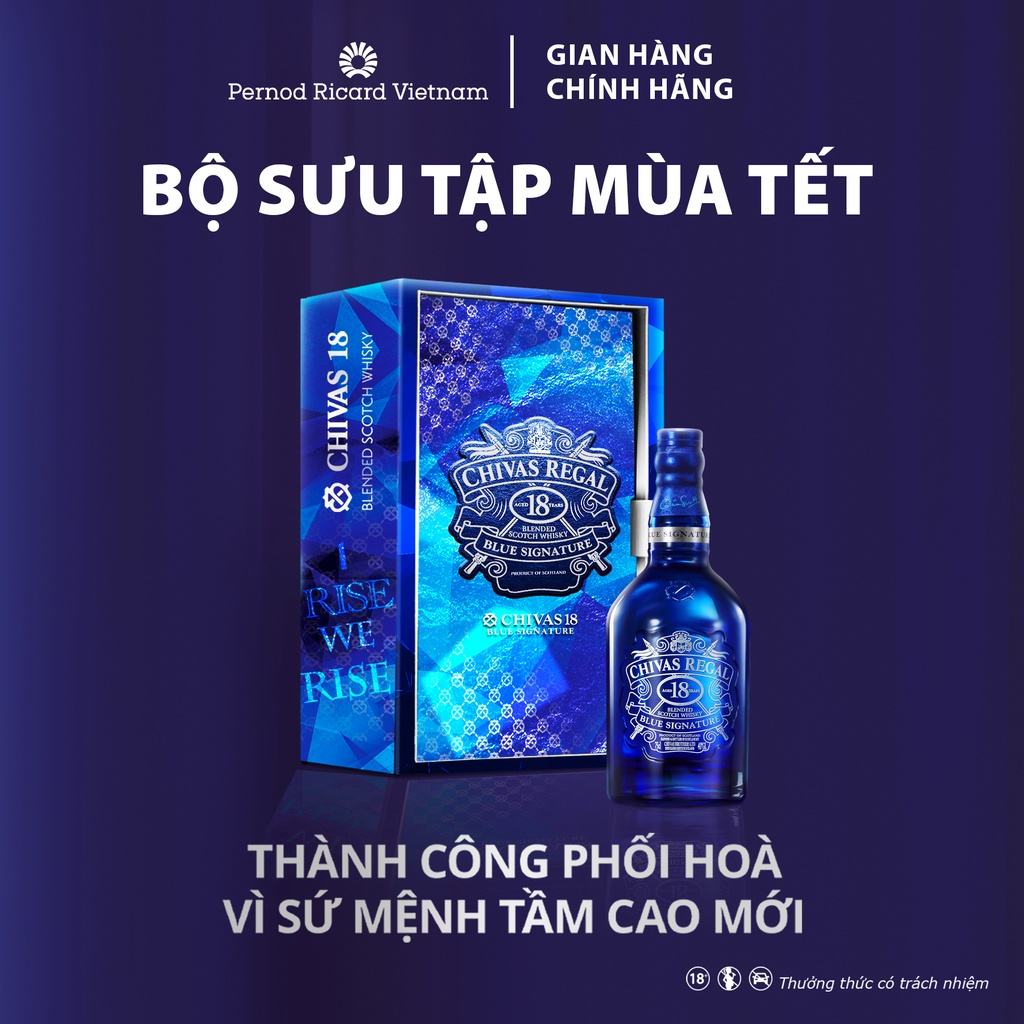 Hộp Quà Tết - Rượu Chivas Regal 18YO Blue Signature 700ml Kèm Túi