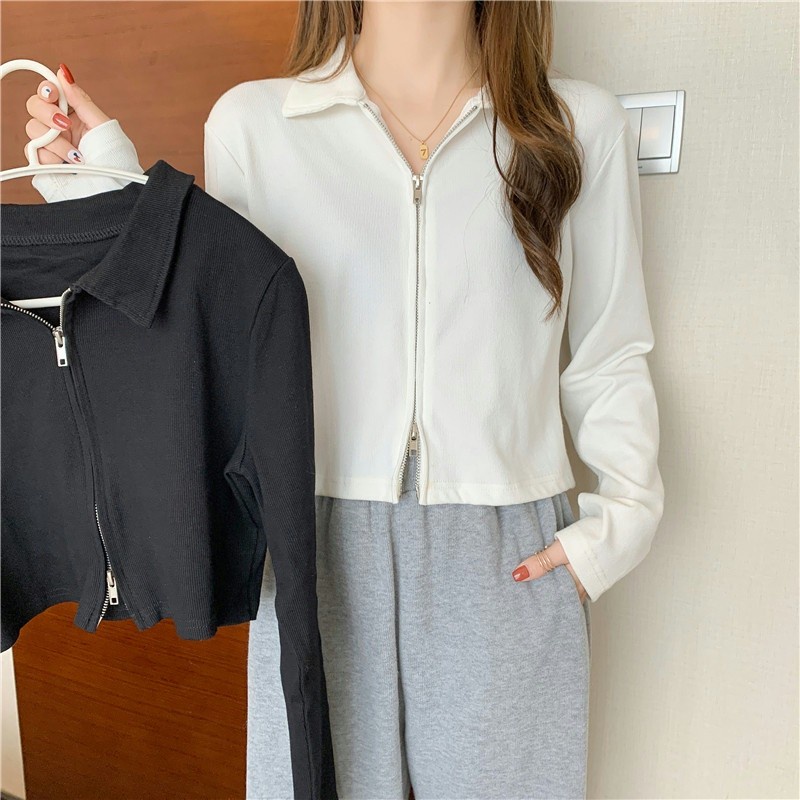 NRVP Áo Thun Nữ Dài Tay Dáng Rộng Màu Trơn Phong Cách Hàn Quốc Mới