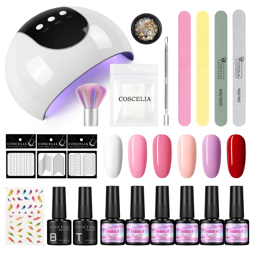 Bộ đèn sấy móng 36W kèm 6 gel sơn móng tay 7ml đa năng