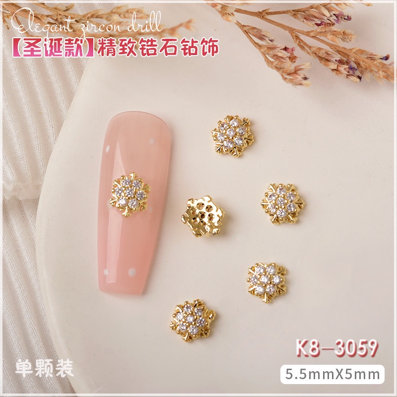 Set 3 Charm Đá Chủ Đề Giáng Sinh Noel Trang Trí Móng Nail, Nhiều Mẫu Cây Thông, Hộp Quà, Hoa Tuyết, Hươu