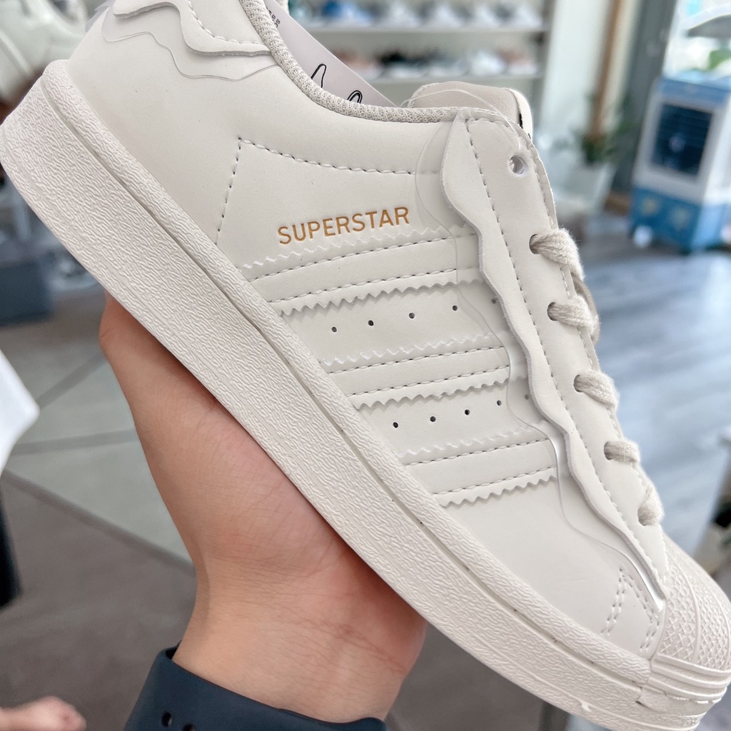 Giày Adidas Superstar Das Sò Màu Kem, Superstar Das Sò Màu Hồng Kem Màu Trắng Hot Trend 2022