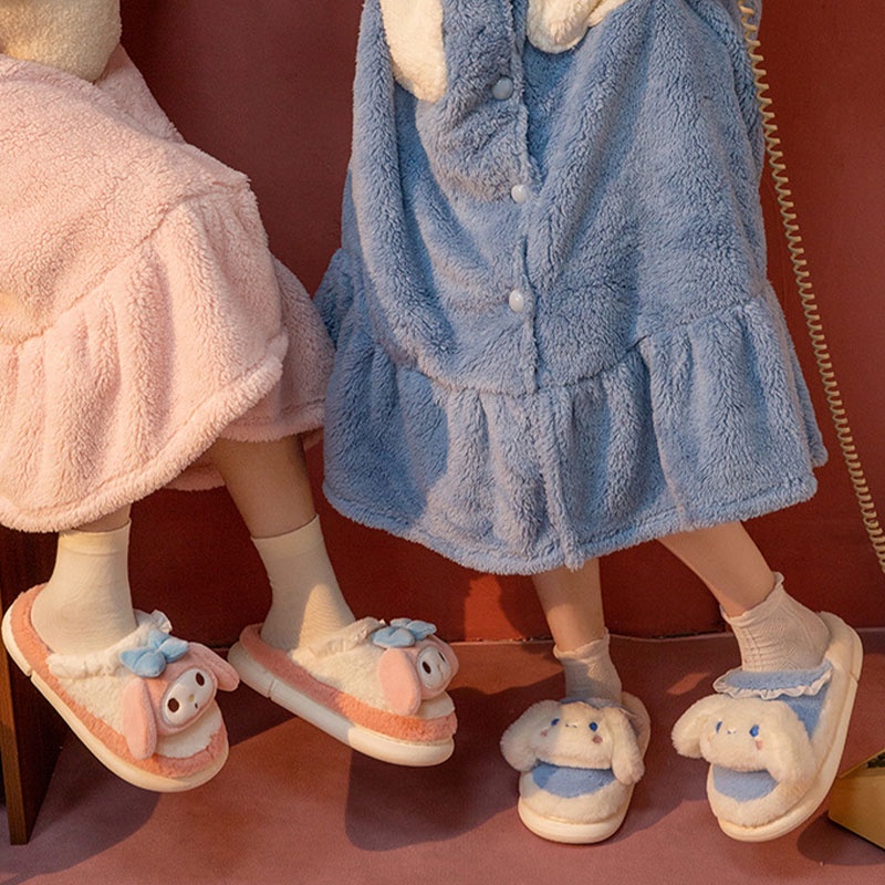 Dép Bông Đi Trong Nhà Chống Trượt Hình Cún Tai To Dễ Thương Cho Nữ