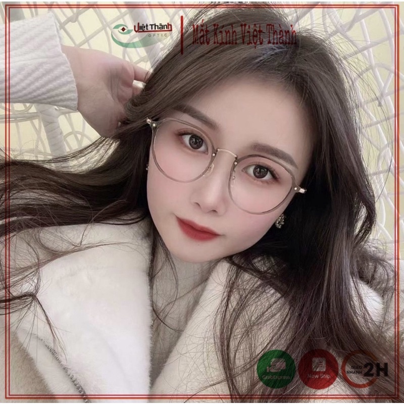 Kính Gọng Cận Mắt Tròn Bầu Mảnh Nhẹ Hàng Đẹp Thời Trang Phong Cách Hàn Quốc MỚI VỀ Nhận Lắp Kính Cận Thị Có Độ