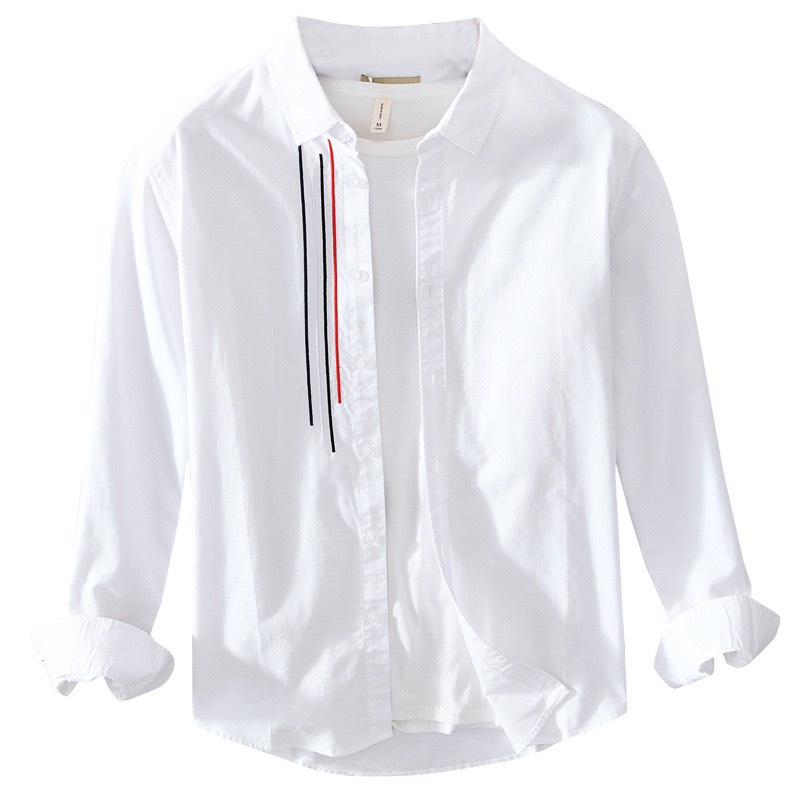 Sơ Mi Nam Dài Tay Phối Sọc Màu Đỏ Xanh Thời Trang EMEY Phong Cách Hàn Quốc Siêu Hot