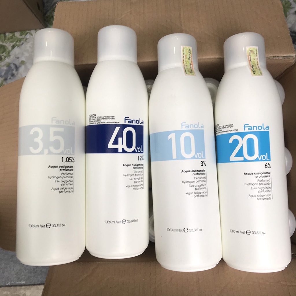 Oxy trợ nhuộm Fanola Perfumed Hydrogen Peroxide 1000ml