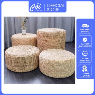 Đôn bàn trà và lục bình đan thủ công cao cấp hàng chất lượng tốt - xưởng cói decor