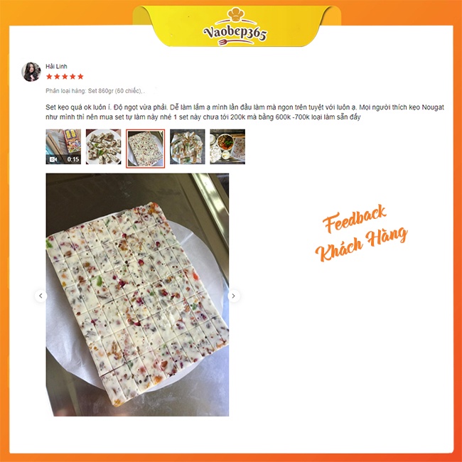 [60 chiếc/900g] Set nguyên liệu kẹo Nougat chanh gừng, kẹo hạnh phúc ít ngọt, siêu hạt, hương vị độc đáo