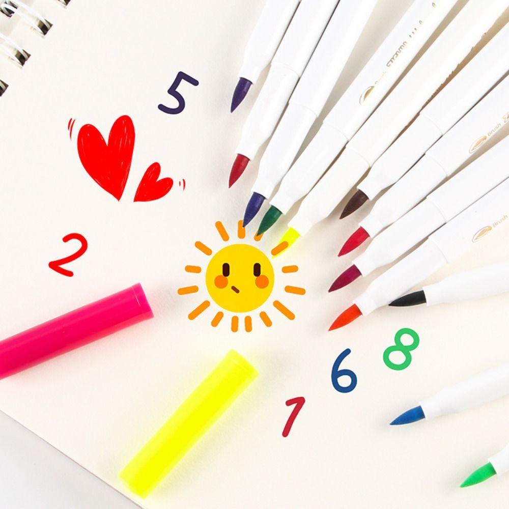 LANSEL Set 12 / 18 / 24 / 36 / 48 Bút Màu Nước Đầu Mềm Chất Lượng Cao Cho Người Mới Tập Vẽ