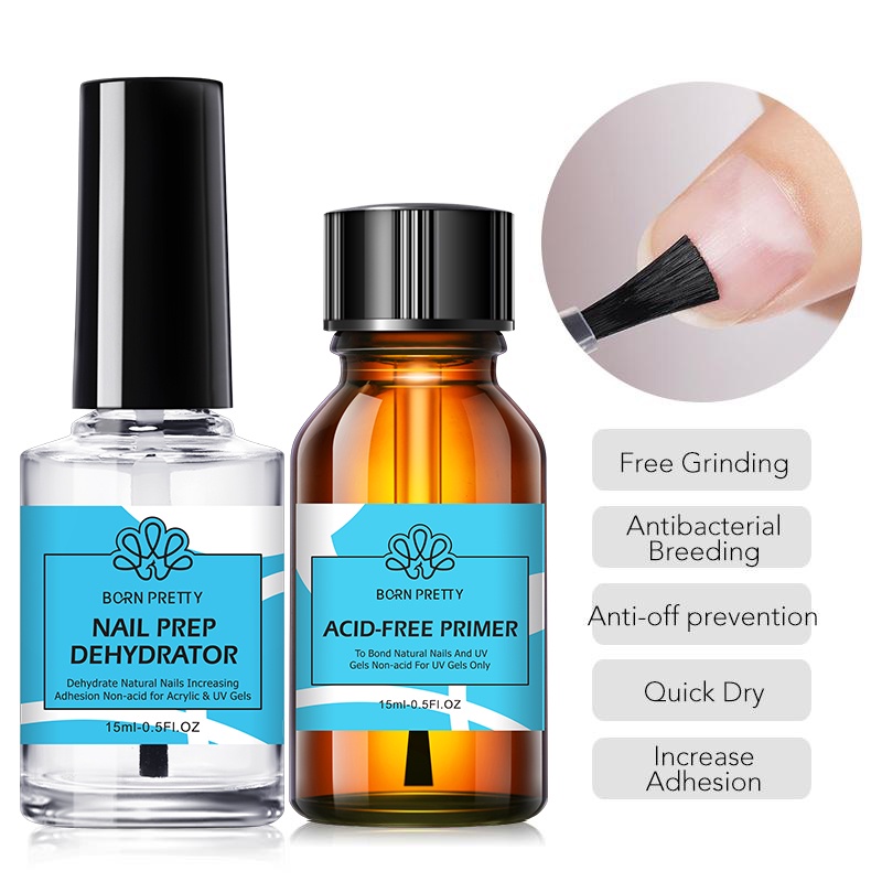 BORN PRETTY Sơn lót móng tay Máy làm khô móng tay chuẩn bị khô 15ML