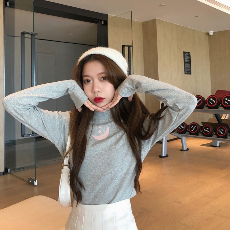 Áo thun nữ NRVP dài tay dáng rộng in hình phong cách Hàn Quốc kiểu mới