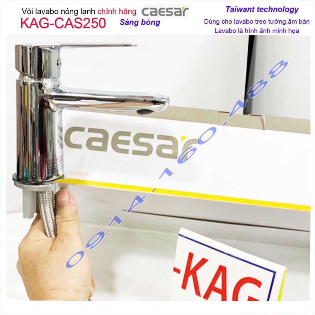 Vòi lavabo nóng lạnh Caesar KAG-CAS250 best sellers, vòi chậu rửa mặt gật gù siêu bền nước mạnh sử d