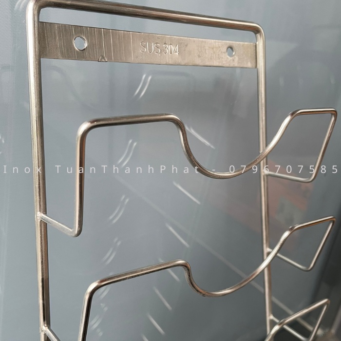 Máng vung - Kệ treo nắp nồi INOX SUS304 Tuấn Thành Phát