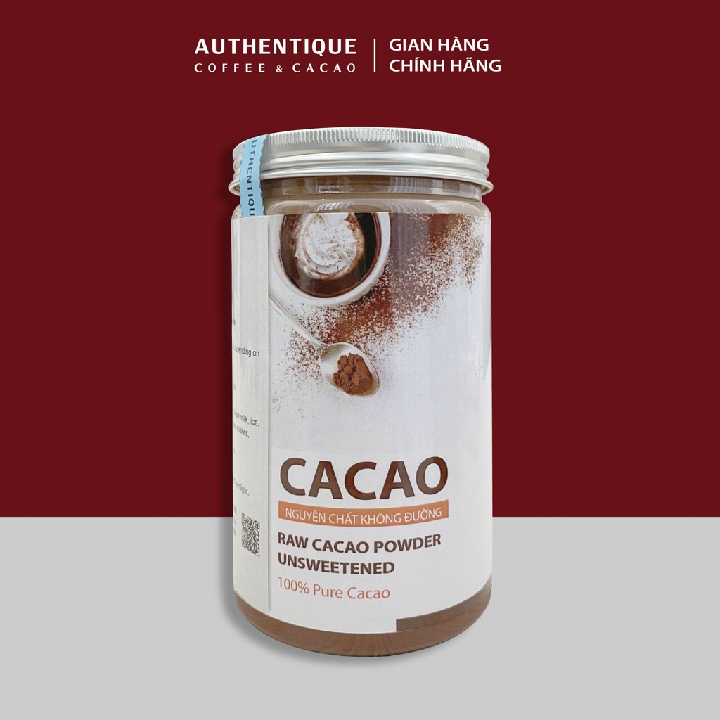 Bộ đôi Cacao nguyên chất Authentique - Hũ 440gr - Hỗ trợ giảm cân - Tốt cho tim mạch