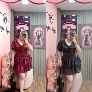 Bigsize Đầm nhún tầng thiết kế 55-95kg