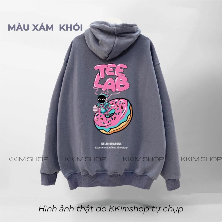 Áo HOODIE TEELAB form rộng oversize, unisex nam nữ, Áo KHOÁC Nỉ hoodie XANH LÁ chất liệu Nỉ bông cao cấp KKIMSHOP