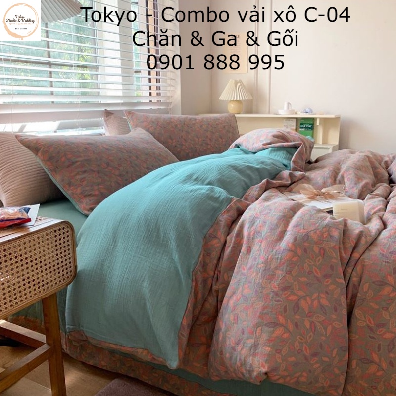 TH_Chăn vỏ, Ga Gối vải Xô Organic cotton dòng cao cấp