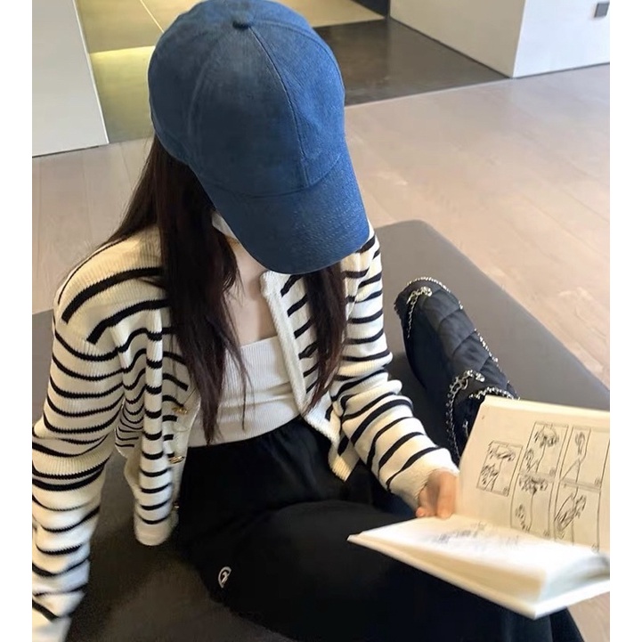 Áo Len Cadigan Kẻ Ngang Quảng Châu loại 1  Áo Khoác Len Cardigan Thu Đông