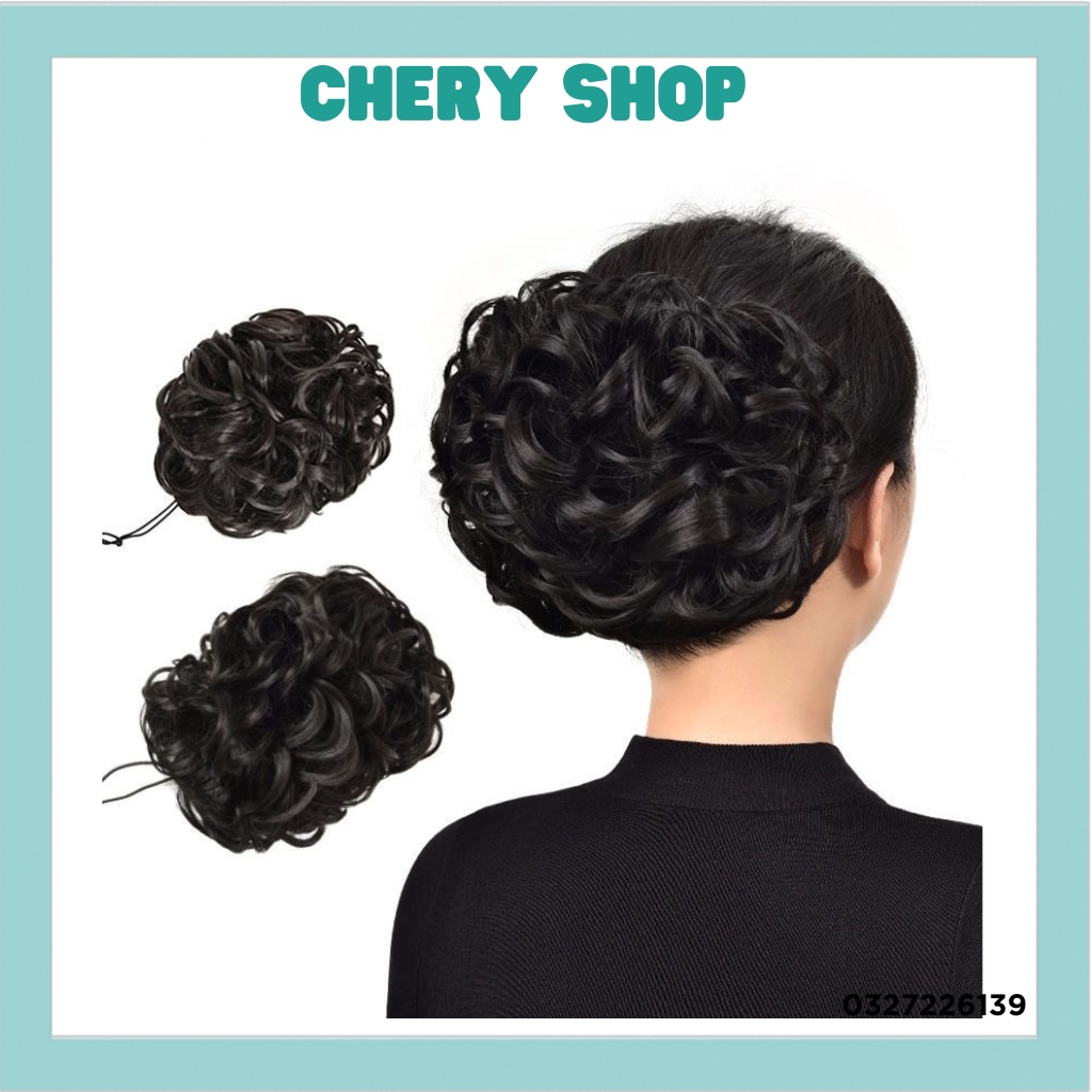 Tóc giả nữ đẹp búi PHU NHÂN cao cấp loại to làm bằng sợi to cao cấp