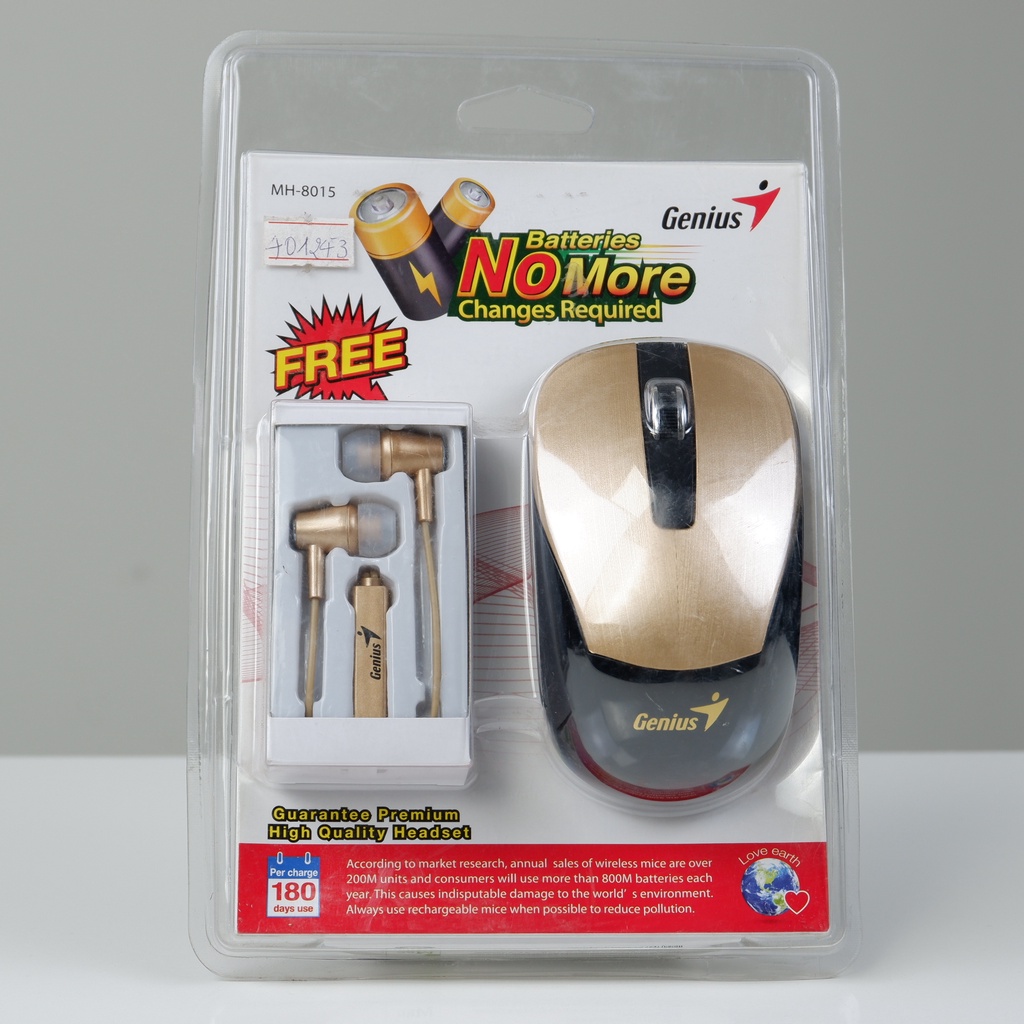 Chuột không dây pin sạc và tai nghe Genius MH-8015 - hàng chính hãng giá cực rẻ