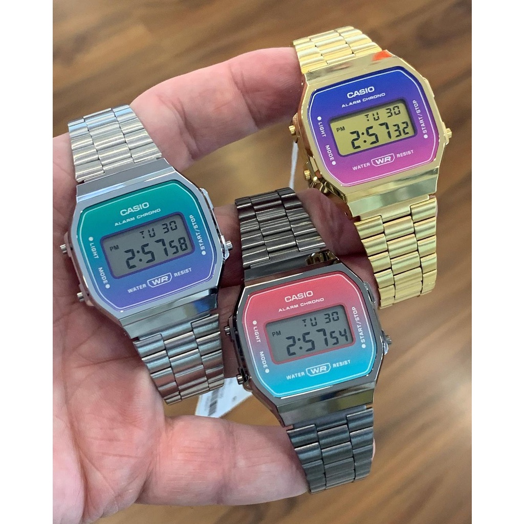 Đồng hồ Nam đây thép Casio A168WER-2ADF chính hãng bảo hành 1 năm Pin trọn đời