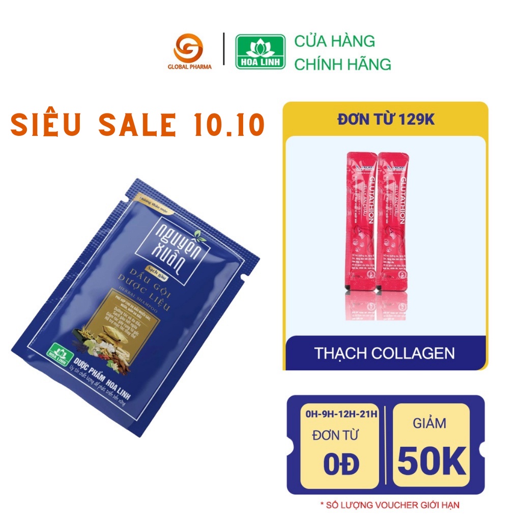 Dầu gội dược liệu Nguyên Xuân dành cho da đầu gàu dạng gói 5,5ml