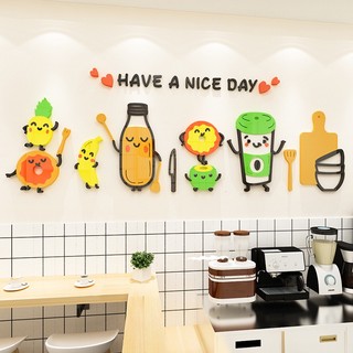Miếng dán tường bằng acrylic tự dính họa tiết 3d sáng tạo trang trí nhà bếp / nhà hàng