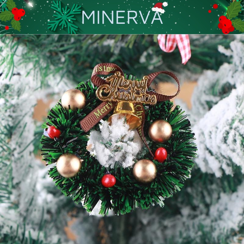Vòng nguyệt quế giáng sinh mini 6 cm trang trí nhà búp bê , làm thủ công diy
