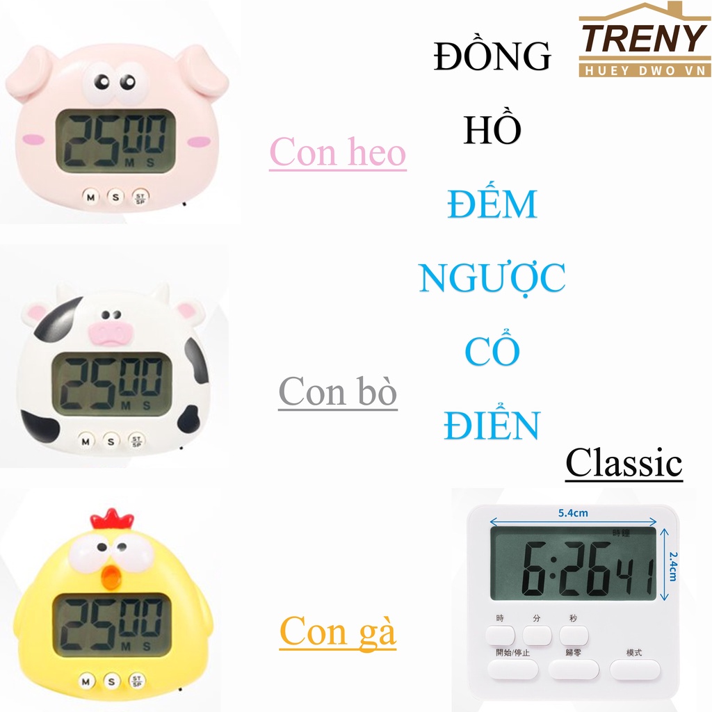 Đồng hồ hình thú cưng đếm ngược, để bàn, treo tường, hít nam châm, nhiều công dụng báo thức, hẹn giờ trong học tập