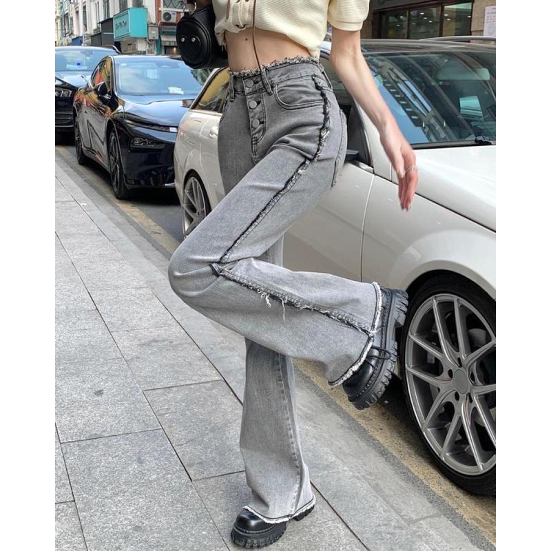 Quần Jeans Nữ Lưng Cao Ống Loe Thời Trang