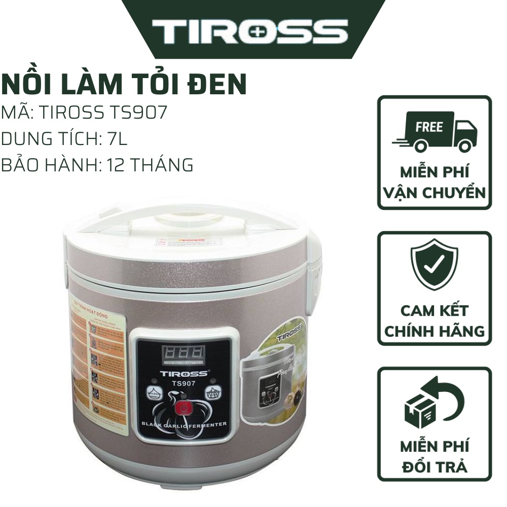 Nồi Làm Tỏi Đen Tiross TS907 Dung Tích 6L - Máy Làm Tỏi Đen 3 Tầng Công Nghệ Nhiệt 4 Chiều Rút Ngắn Thời Gian Làm Tỏi