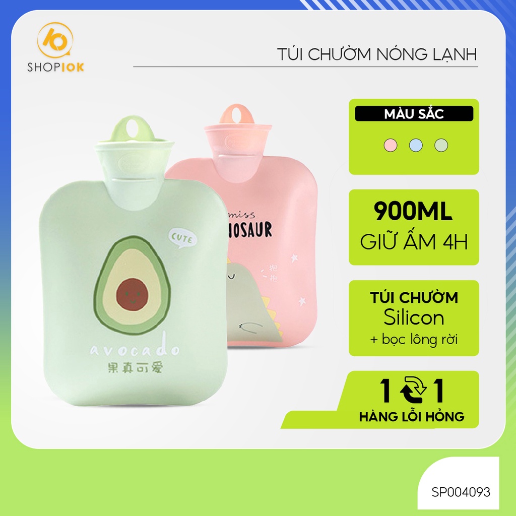 Túi chườm nóng lạnh SHOP10K giảm đau bụng kinh, túi chườm giữ ấm hạ sốt 900ml - SP004093