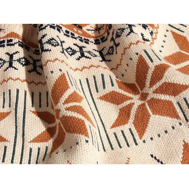 Áo Len Vintage Hoạ Tiết Mùa Thu