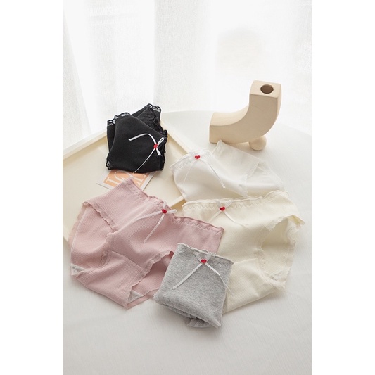 Quần Lót Nữ Softie Cotton Nơ Tim Thời Trang Dễ Thương 2380